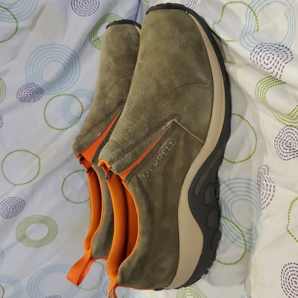 Merrell green suede slide on all terrain hiking outdoor shoes - Picture 2 of 7